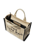 Marc Jacobs Women Handbag 'Small Tote' With Contrasting Embroidered Logo In Ecoleather And Polyester Beige Women