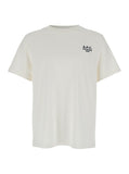 A.P.C. Men White Crewneck T-Shirt With Logo Embroidered On The Front In Cotton Man