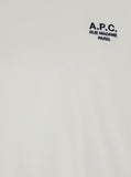 A.P.C. Men White Crewneck T-Shirt With Logo Embroidered On The Front In Cotton Man