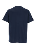 A.P.C. Men Blue Crew Neck T-Shirt With Embroidered Logo On Front In Cotton Man