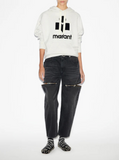 Isabel Marant Etoile Women Hooded Sweatshirt With Tone-On-Tone Logo Print In Cotton Blend White Women