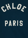 Chloé Women Crewneck Sweatshirt With Logo Lettering Print In Blue For Women