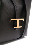 Tod's Women Tote Bag With T Timeless Pendant In Black Leather For Women