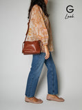 A.P.C. Women Ninon Mini Crossbody Bag With Engraved Logo On The Front And Adjustable Ecoleather Strap Brown Women