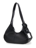Ganni Women Shoulder Bag 'Bou Bag Hobo Medium' With Shoulder Strap And Removable Black Leather Logo Patch For Women