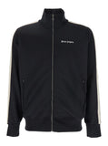 Palm Angels Men Men's Black 'Classic Logo' Sweatshirt With Printed Logo On Front In Tech Fabric