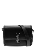 Saint Laurent Men 'Cassandre' Black Messenger Bag With Cassandre Detail In Smooth Leather Men