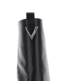 The Attico Women Boots 'Robin' With Square Toe And Logo Plate On The Back In Black Leather For Women