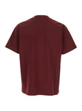 Givenchy Men Bordeaux T-Shirt With Logo Patch On Chest For Men