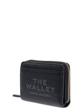 Marc Jacobs Women Wallet 'The Mini' With Engraved Logo On Front In Black Pebbled Leather For Women