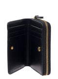 Marc Jacobs Women Wallet 'The Mini' With Engraved Logo On Front In Black Pebbled Leather For Women