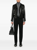 Saint Laurent Men Motorc Classique Jac - Black Leather Biker Jacket For Men