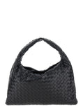 Bottega Veneta Women Shoulder Bag 'Hop Piccola' With Intreccio Motif In Black Leather For Women