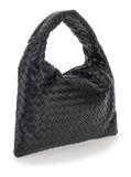 Bottega Veneta Women Shoulder Bag 'Hop Piccola' With Intreccio Motif In Black Leather For Women