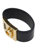 Ferragamo Women Bracelet 'Hug' With Gancini Detail In Black Smooth Leather For Women