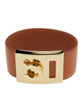 Ferragamo Women Bracelet 'Hug' With Gancini Detail In Smooth Brown Leather For Women