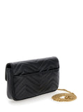 Gucci Women Mini Crossbody Bag 'Gg Marmont 2.0' With Double G In Black Chevron Leather For Women