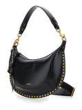 Isabel Marant Women Shoulder Bag 'Naoko' With Removable Strap And Logo Lettering Embossed On The Front In Black Leather For Women