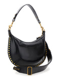 Isabel Marant Women Shoulder Bag 'Naoko' With Removable Strap And Logo Lettering Embossed On The Front In Black Leather For Women