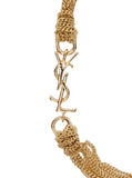 Saint Laurent Women Bracelet With Cassandre Charm And Adjustable Claw Clasp In Metallic Brass For Women