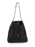 Saint Laurent Women Crossbody Bag 'Jamie' With Two Top Handles With Chain And Cassandre Plate On The Front In Black Leather For Women