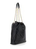 Saint Laurent Women Crossbody Bag 'Jamie' With Two Top Handles With Chain And Cassandre Plate On The Front In Black Leather For Women