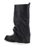 The Attico Women Boots 'Robin' With Square Toe And Logo Plate On The Back In Black Leather For Women