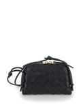 Bottega Veneta Women Crossbody Bag 'Concert' With Intreccio Motif In Black Leather For Women