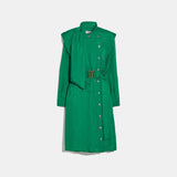 Coach Texture Drape Belted A-Line Shirtdress, Size 8