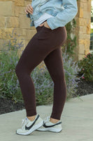 FULL LENGTH  Brown Solid Leggings R2