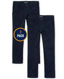 The Childrens Place Girls Uniform Stretch Skinny Chino Pants 2-Pack, Size 10