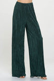 Made in USA Vibrant Plisse Lined Straight Pants