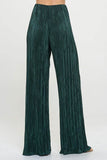 Made in USA Vibrant Plisse Lined Straight Pants