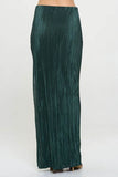 Made in USA Plisse Maxi Skirt with Slit