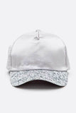 Glitter Brim Satin Cap