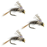 3 Pack Barrs Baetis Emerger BWO Wet Fly Fishing Flies - Hook Size 14
