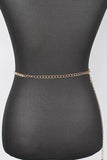 Dainty Rhinestone Heart Charm Chain Belt