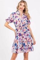 Floral Mini Shirt Dress