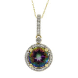 Mystic Fire Topaz Fashion Pendants 14KT Yellow Gold