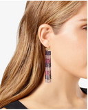 Style and Co Gold-Tone Beaded Multi-Strand Linear Drop Earrings