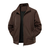 Men's Nylon Stretch Workwear Jacket - Outdoor Casual Multi-Pocket Loose Fit Coat For Hiking And Daily Wear