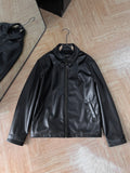 Winter Zip-up Long-sleeve Leather Jacket