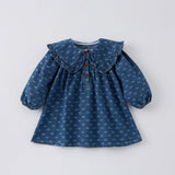 Toddler Denim Romper Triangle-style Crawling Suit Girls One-piece Dress