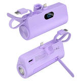 Mini Portable Power Bank With Built-in Cable