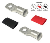 2/0 Gauge Cable Lugs with Heat Shrink Tubing