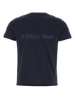 Saint Laurent Men Navy Blue Cotton T-Shirt