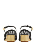 Ferragamo Women Kay 40 Mesh And Leather Slingback