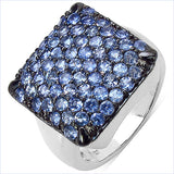 2.21 Carat Genuine Tanzanite .925 Sterling Silver Ring