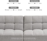 Gray Fabric Twin Futon Sofa Bed – Compact & Stylish Sleeper