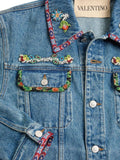 Valentino Garavani Men Embroidered Denim Jacket